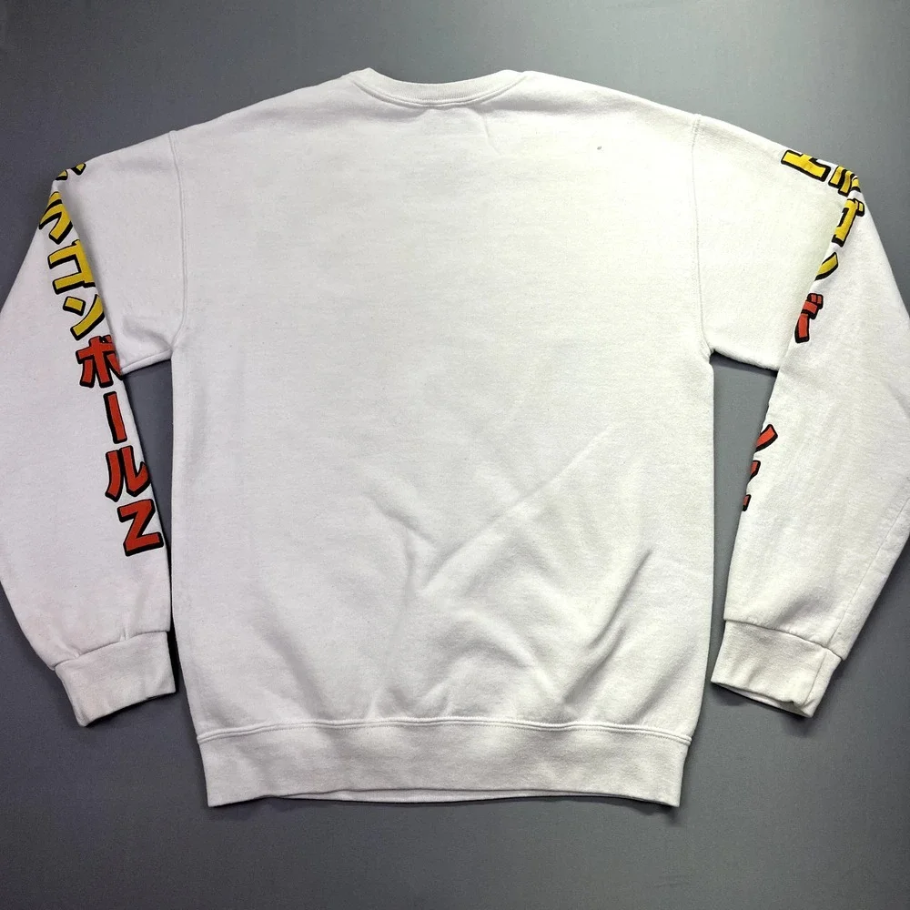 TOEI‎ DRAGONBALL Z SweatShirt Sz XS Cotton Blend White Used Licensed Stained VTG